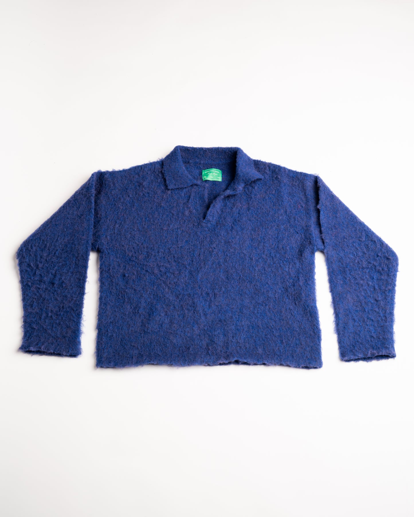 Mohair Polo Knit Sweatshirt