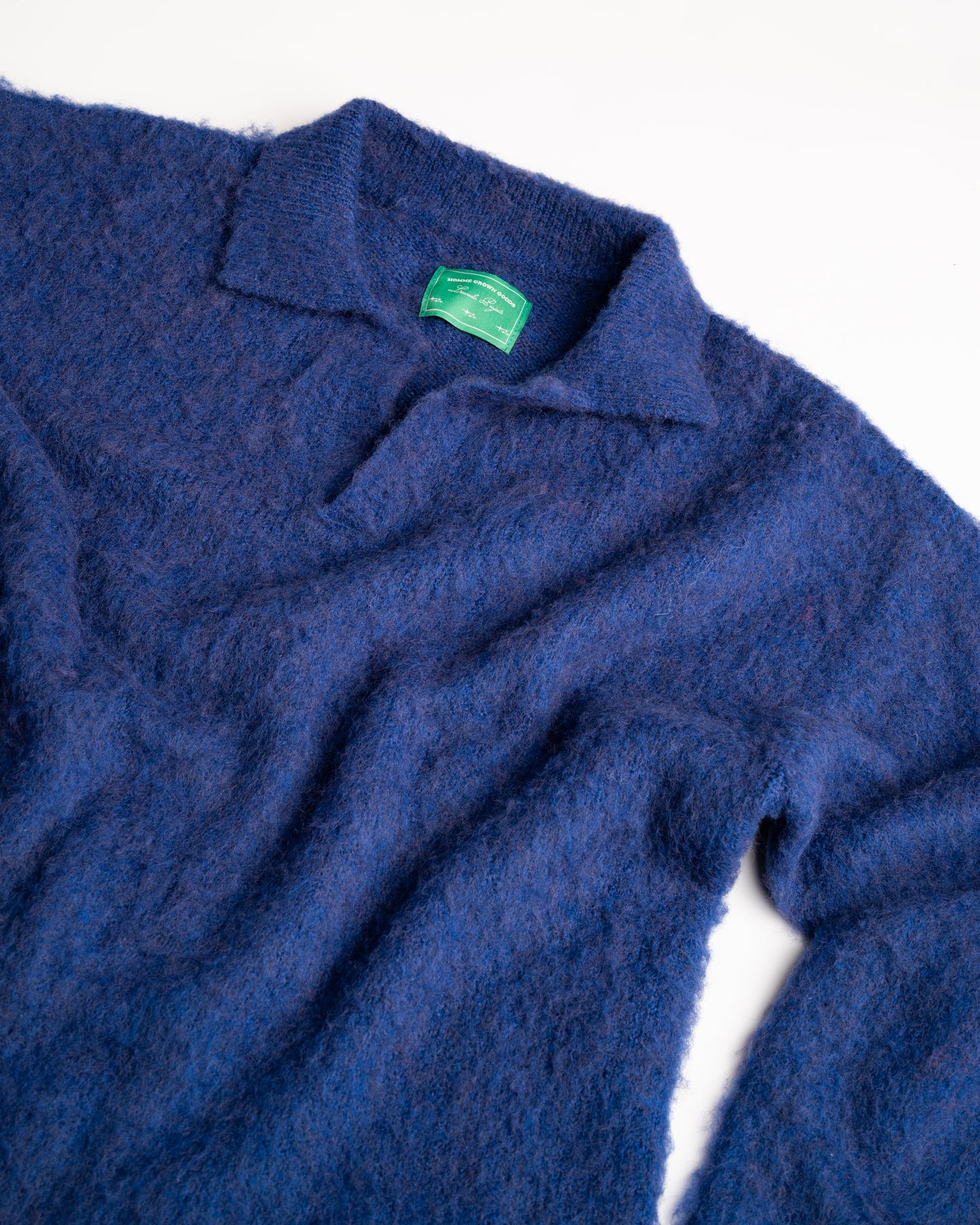 Mohair Polo Knit Sweatshirt